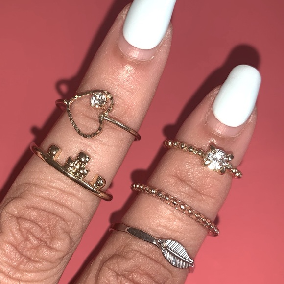 Rings-set of 10!!! All included for one price, size 4-5, costume jewelry - Picture 2 of 4